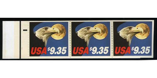 #1909a Eagle, Booklet pane of 3