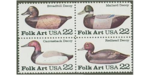 #2138-41 Folk Art, Duck Decoys, Four Singles