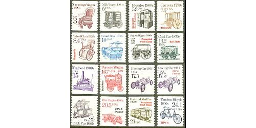 #2252-66, 1981 to 1988 Transportation Coils, Set of 16