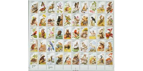 #2335a North American Wildlife Sheet of 50 Stamps (#2286-2335)