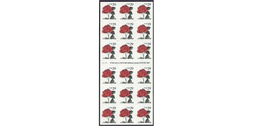 #2490a Red Rose, Booklet Pane of 18
