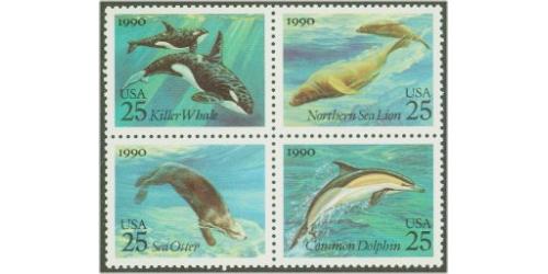 #2511a Creatures of the Sea, Block of Four