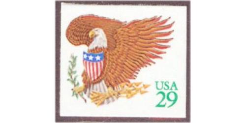 #2596v Eagle & Shield, Coil - Green Denomination