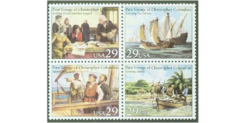 #2623a Columbus Voyages, Block of Four