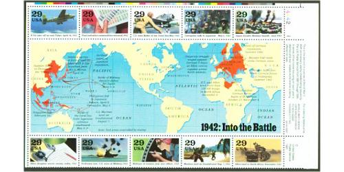 #2697 World War II Souvenir Sheet (1942)