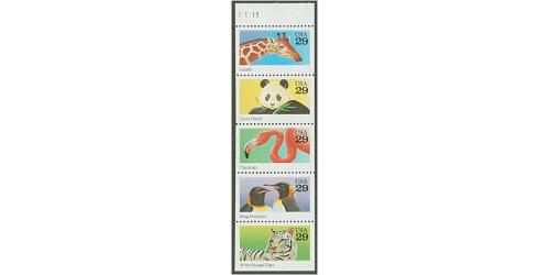 #2705-09 Wild Animals, Five Booklet Singles