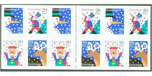 #2802a Christmas Contemporary, Convertible Pane of 12