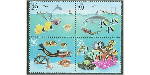 #2866a Wonders of the Sea, Block of Four