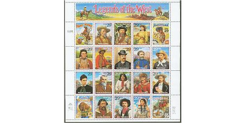 #2869 Revised Legends of the West, Sheet of 20 Stamps