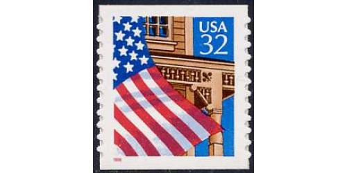 #2915C Flag over Porch, S-A Coil Die-cut 10.9
