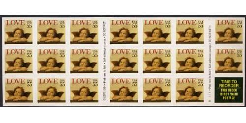 #2960a Love & Cherub, Pane of 20