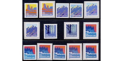 #2902//3875 American Scenes Coils, Set of 14 Stamps