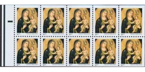 #3003Ab Madonna, Booklet Pane of Ten, Folded