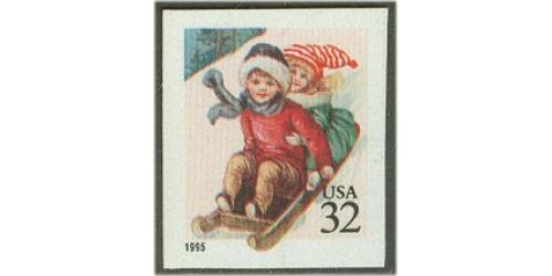 #3013 Children Sledding, Booklet Single