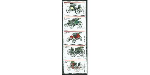 #3023a Antique Autos, Strip of Five