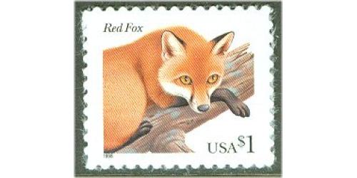 #3036 Red Fox, One Dollar Stamp $