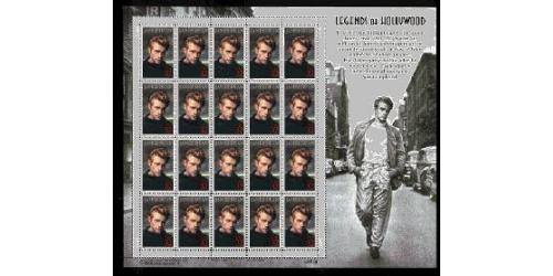 #3082 James Dean, Legends of Hollywood, Souvenir Sheet of 20
