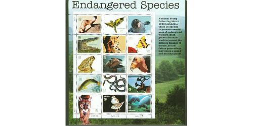 #3105 Endangered Species, Pane of 15