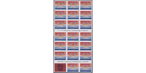 #3124a Love Swans 55¢, Pane of 20