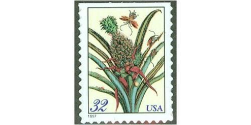 #3127 Flowering Pineapple Cockroaches, Merian Botanical Prints, Booklet Single
