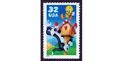 #3204a Sylvester & Tweety, Regular Souvenir Sheet Single Stamp