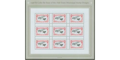 #3210 Trans-Mississippi Cattle in Storm, Souvenir Sheet of Nine