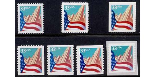 #3277-82 Flag Over City, Set of Seven