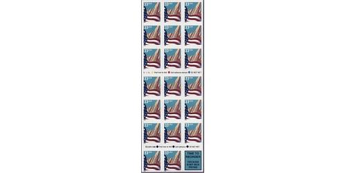 #3278Fg Flag over City, Booklet Pane of 20
