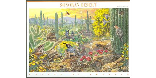 #3293 Sonora Desert, Nature of America Souvenir Sheet of Ten