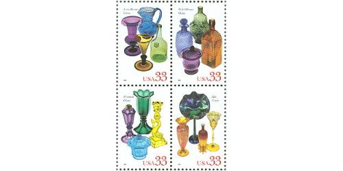 #3328a American Glass, Block of Four