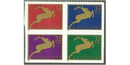 #3360-63 Deer, Four Singles from #3363a