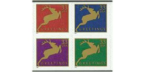 #3364-67 Deer, Four Singles from Vend Book #BK276B