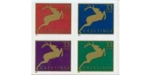 #3367a Deer, Booklet Pane of Four from Vending Book #BK276B