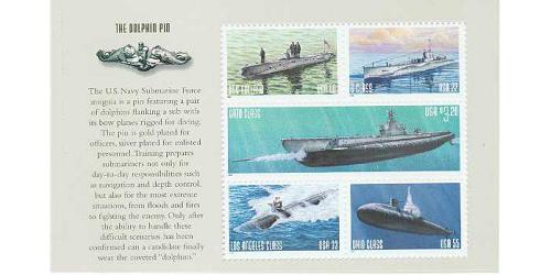 #3377a1 Submarine Booklet Pane of Five "THE DOLPHIN PIN"