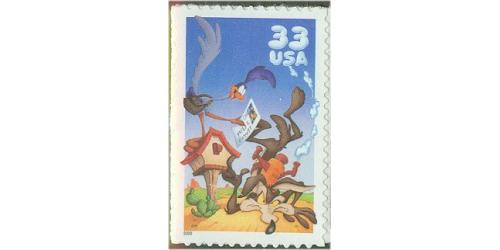 #3391a Wile E. Coyote, Single Stamp from Regular Souvenir Sheet