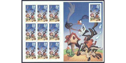 #3392 Wile E. Coyote Looney Tunes, Special Souvenir Sheet of Ten