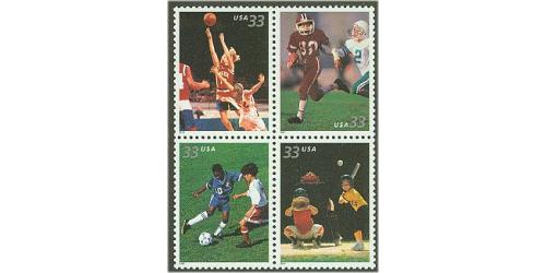 #3399-3402 Youth Team Sports, Set of Four Singles