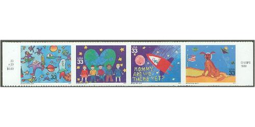 #3414-17 Stampin' the Future, Set of Four Single Stamps