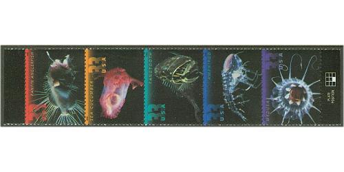 #3439-43 Deep Sea Creatures, Set of Five Single Stamps