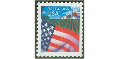 #3448 Flag over Farm, Perforated 11 WA Sheet Stamp