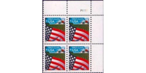 #3448 Flag over Farm, Perforated 11 Plate Block