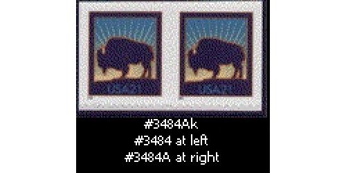 #3484Ak Bison Pair, #3484 at left #3484A at right