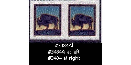 #3484Al Bison Pair, #3484A at left, 3484 at right