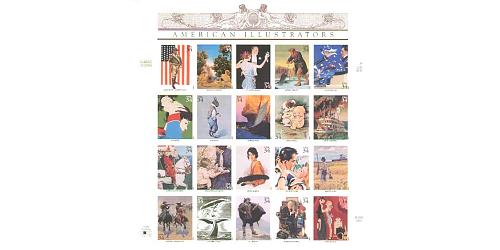 #3502 American Illustrators, Pane of 20