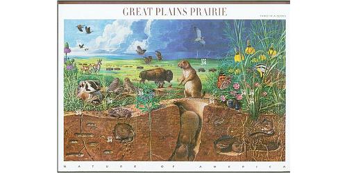 #3506 Great Plains Prairie, Nature of America Souvenir Sheet Ten