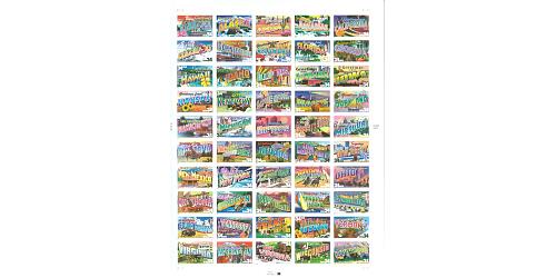 #3561-3610 Greetings From America 34¢ Set of 50 Singles
