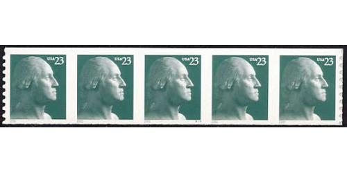 #3617 Washington, PNC Plate Number Coil Strip of 5, #V11