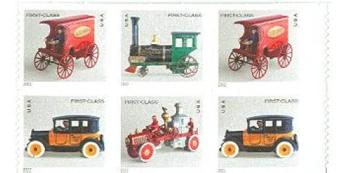 #3629c Antique Toys, Pane of Six From Vending Booklet