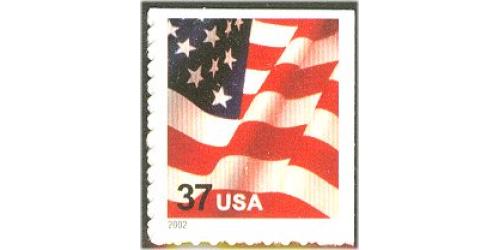 #3636 USA & Flag, Single Booklet Stamp
