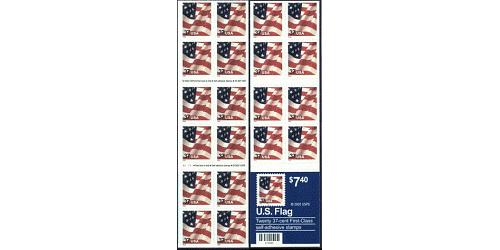 #3636c USA & Flag, Double-sided Pane of 20